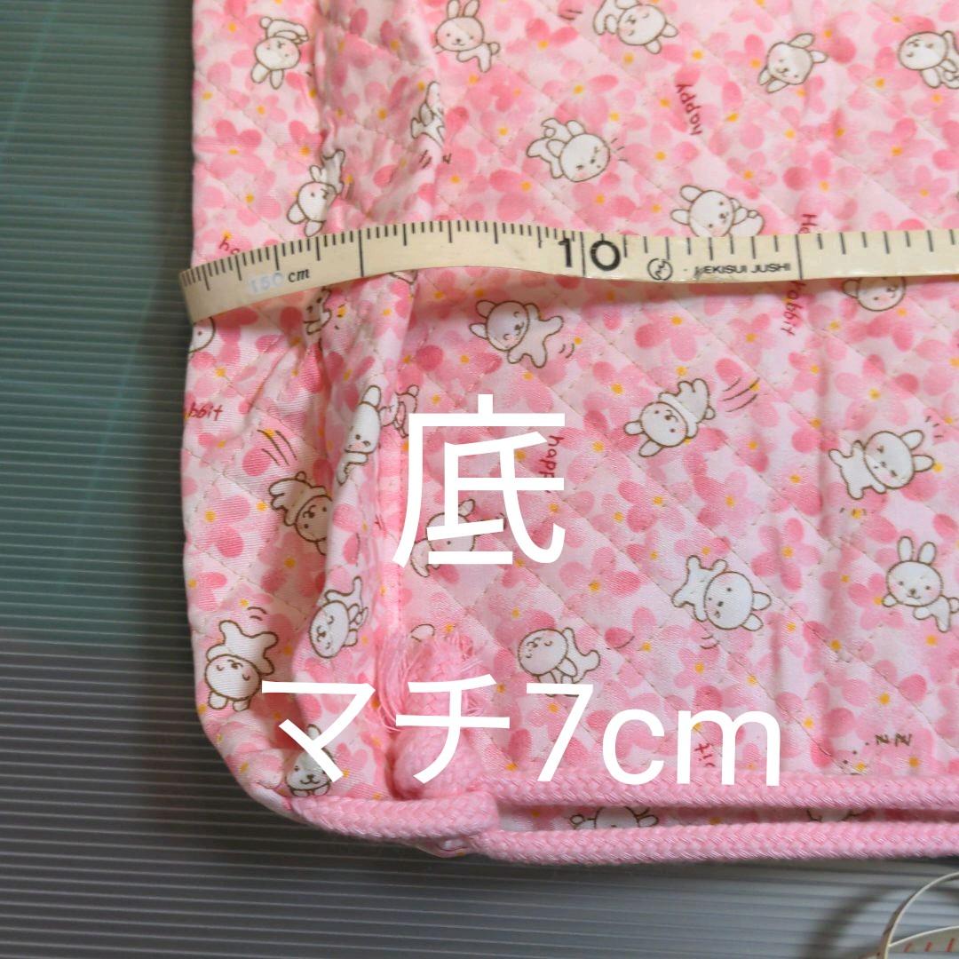 うさぎ柄持ち手付きナッブサックの写真5枚目