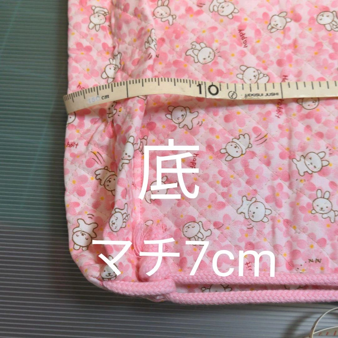 うさぎ柄持ち手付きナッブサックの写真5枚目