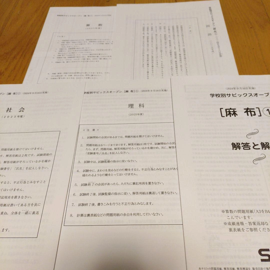 学校別 2024年サピックスオープン 麻布