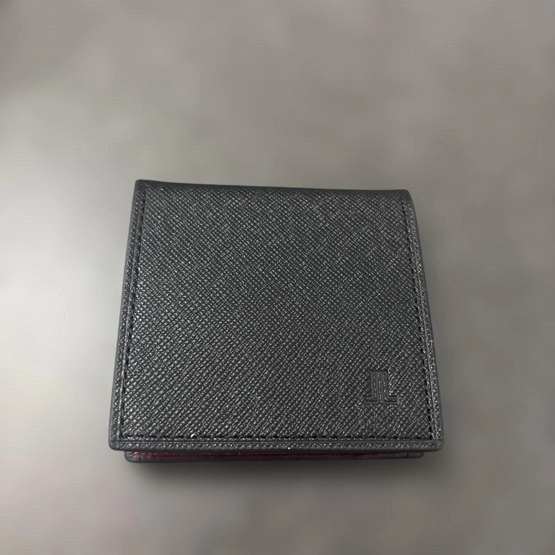 新品!LANVIN ランヴァン 二つ折りコインケース 黒赤