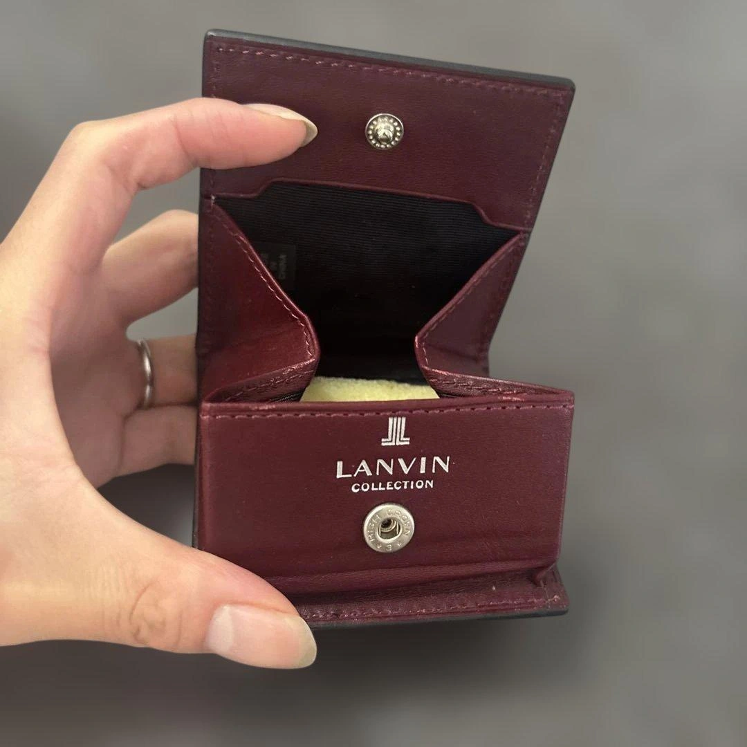 新品!LANVIN ランヴァン 二つ折りコインケース 黒赤の写真2枚目