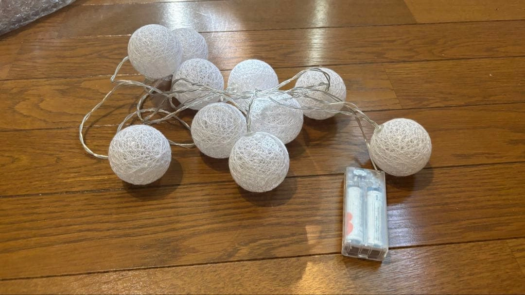 コットンボール LEDライト ホワイト 電池付き 結婚式の写真2枚目