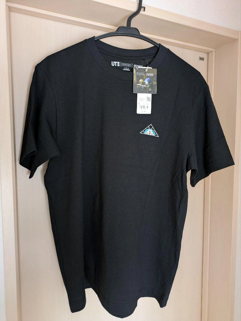 ユニクロ ドラえもん ルーヴル Tシャツ L 黒の写真2枚目