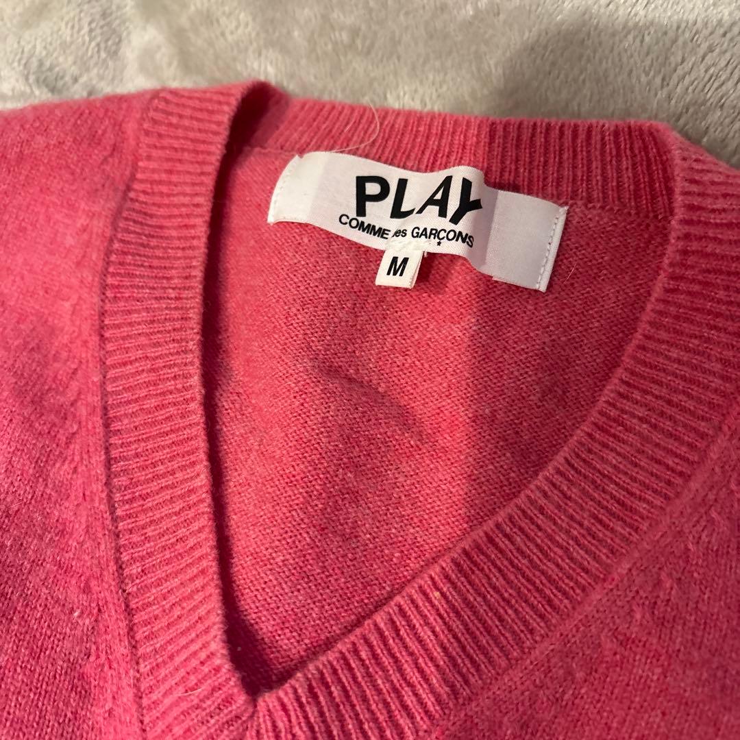 PLAY COMME des GARÇONS ピンクニット Mの写真3枚目