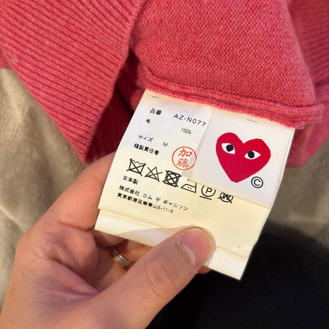 PLAY COMME des GARÇONS ピンクニット Mの写真5枚目