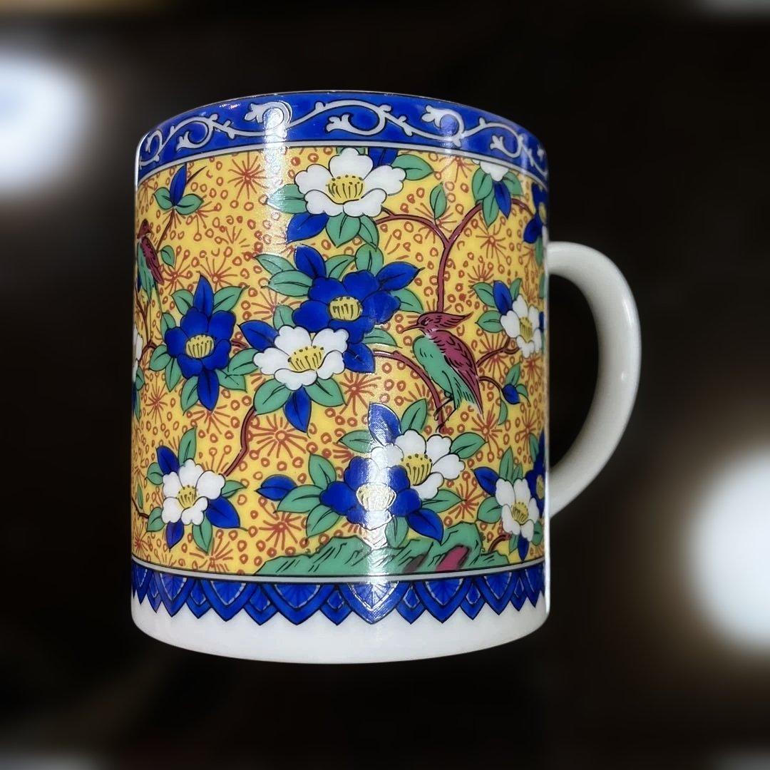 九谷焼　マグカップ　加賀屋　オリジナル 花鳥シリーズ