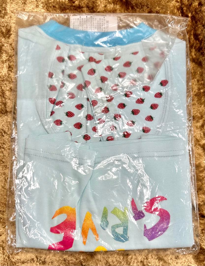半袖Tシャツ 100cm 綿100% 新品 水色 いちご カラフルの写真5枚目