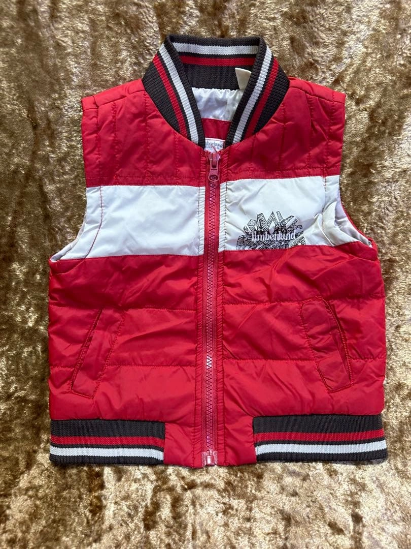 Timberland ダウンベスト 90cm 赤白