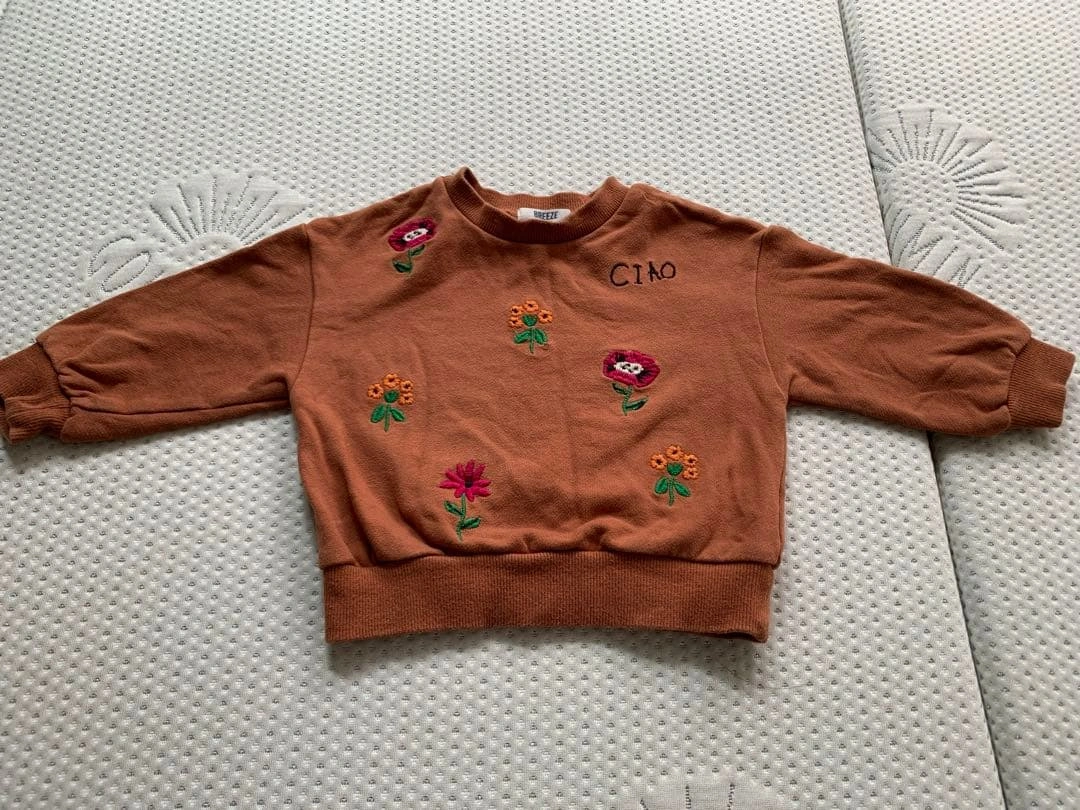 70 80 トレーナー セット 2枚 テラコッタ 茶 GAP breeze 刺繍の写真6枚目