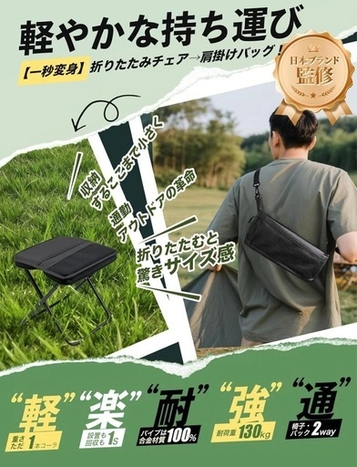 【新品】折りたたみ椅子 アウトドア チェア 2個セットの写真2枚目