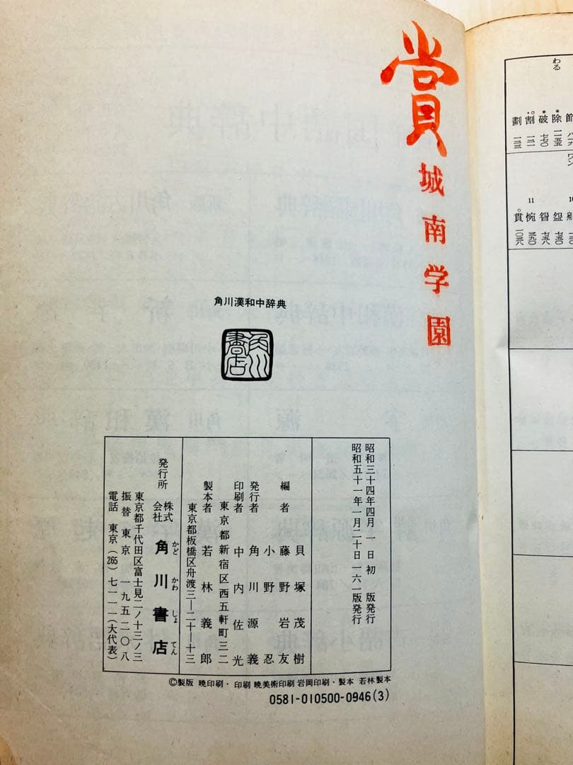 定価2400円　角川漢和中辞典の写真7枚目