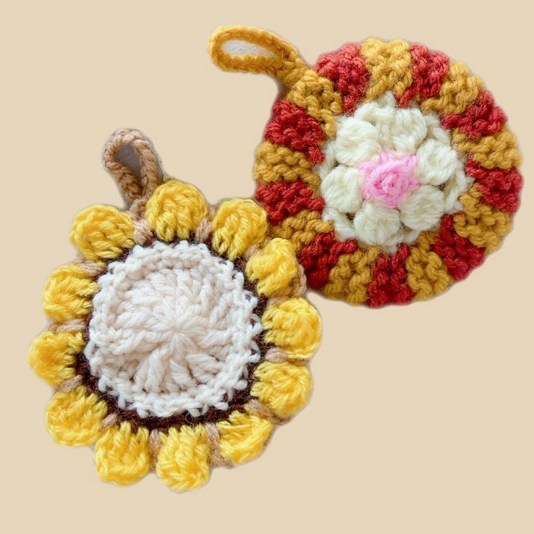 アクリルタワシ ハンドメイド 毛糸 2個まとめ売り