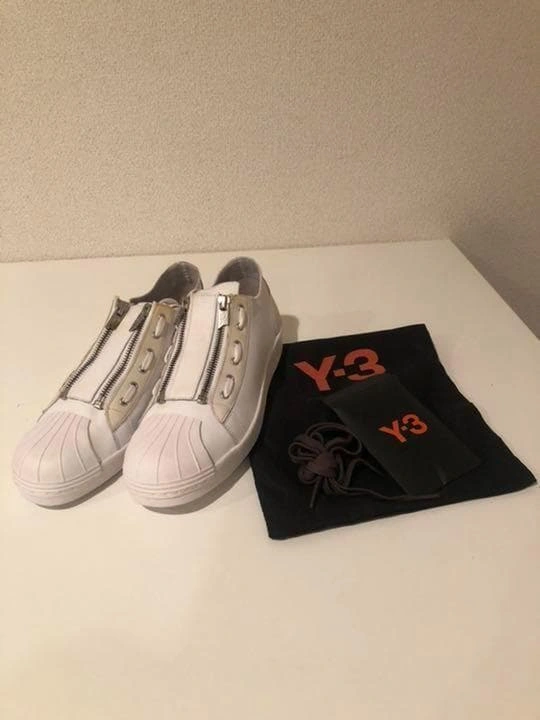 Y-3 ホワイト ジッパースニーカー