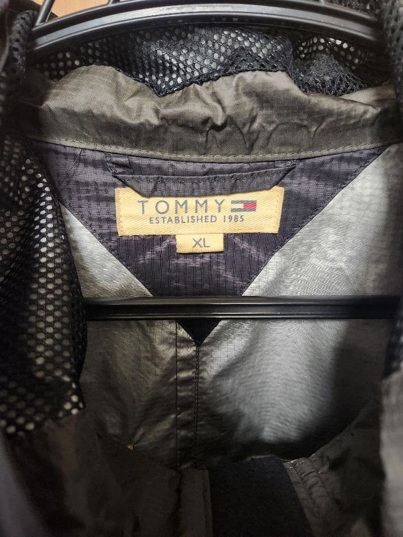 TOMMY ナイロンジャケット XL オリーブ/グレー 日本製 古着の写真2枚目
