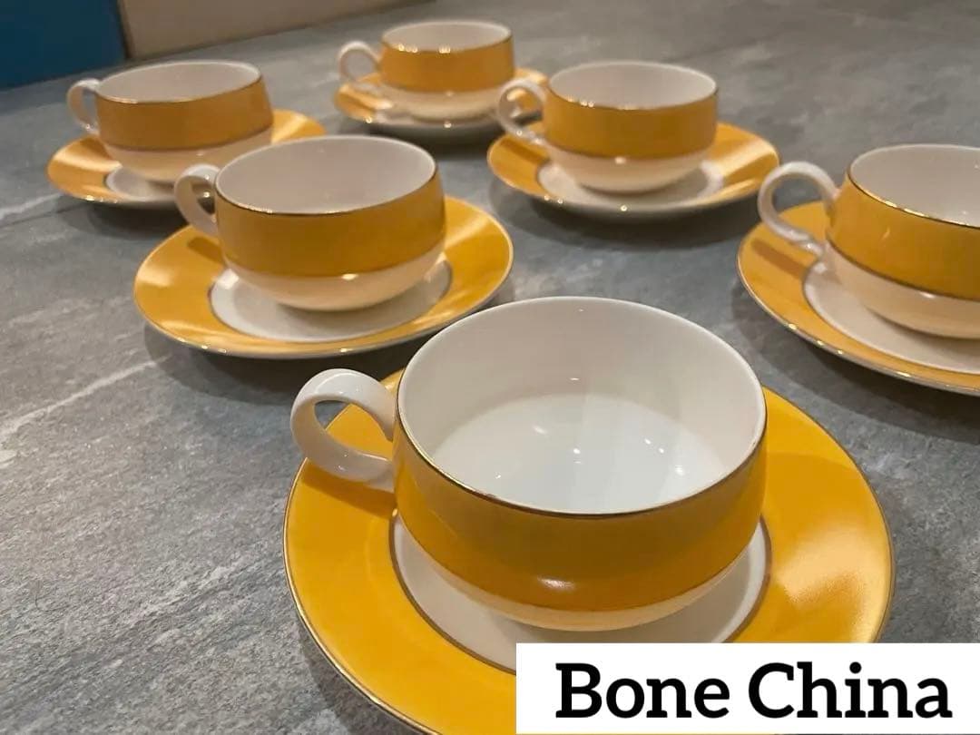 英国風　HOYA BONE CHINA コーヒーカップ・ソーサー　6客　セット