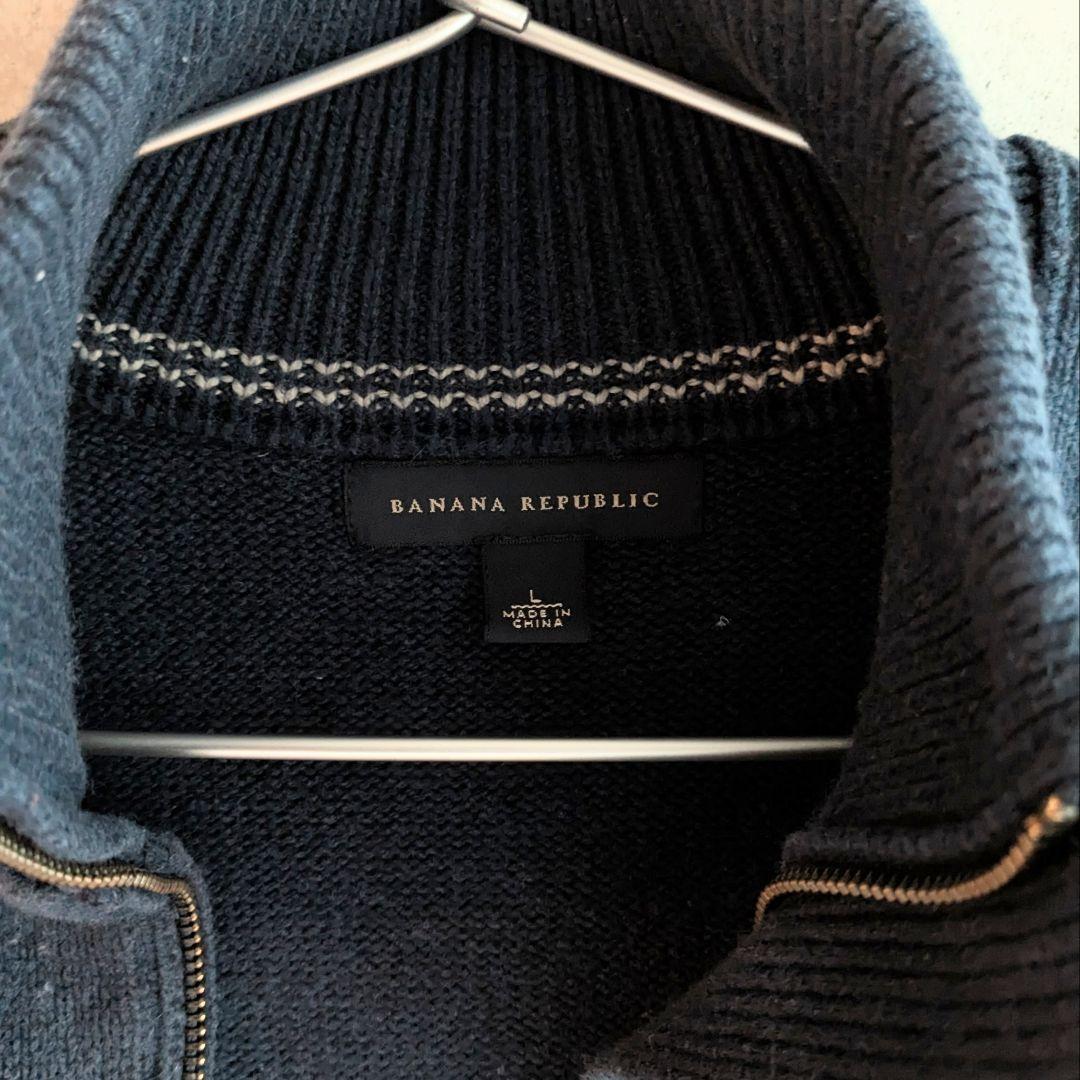 BANANA REPUBLIC ハイネックジップアップセーター ネイビーの写真3枚目
