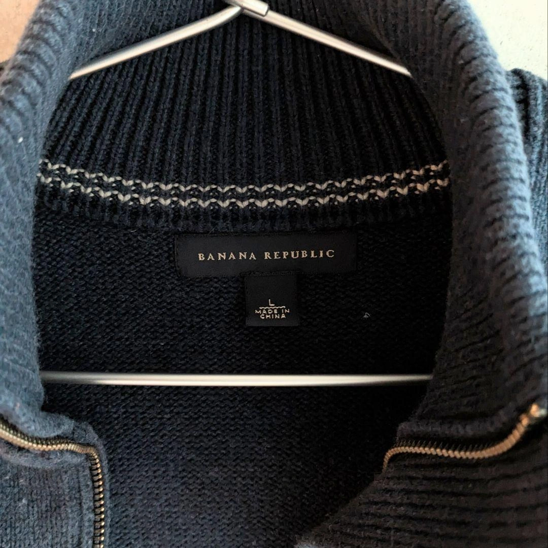 BANANA REPUBLIC ハイネックジップアップセーター ネイビーの写真3枚目