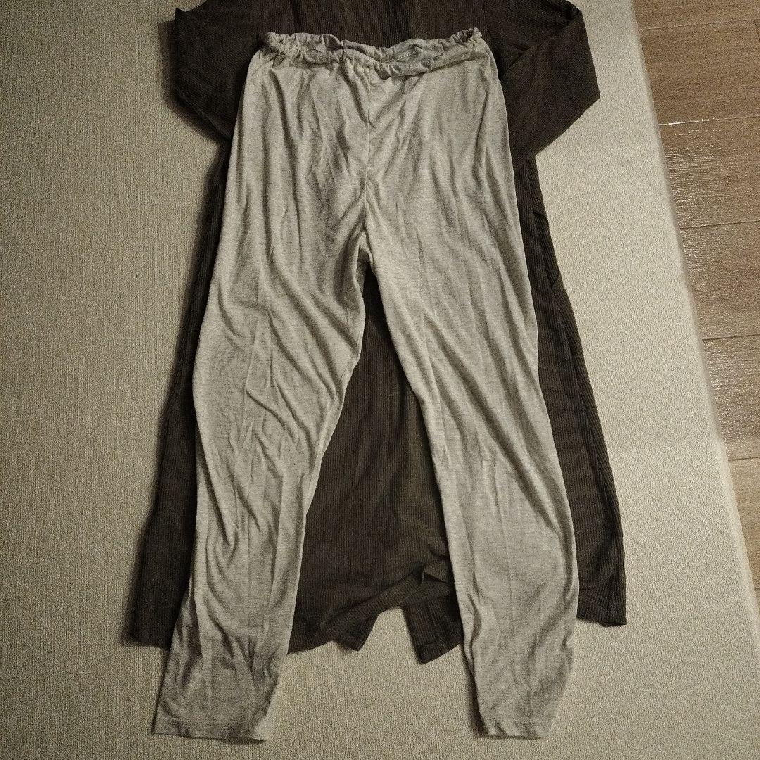 セット ワッフルワンピ×産前産後天竺レギンス2WAYパジャマの写真9枚目