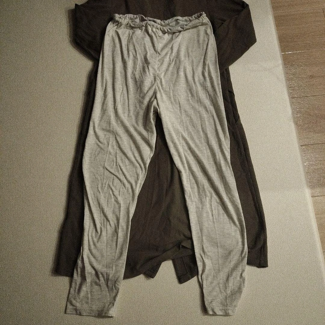 セット ワッフルワンピ×産前産後天竺レギンス2WAYパジャマの写真9枚目