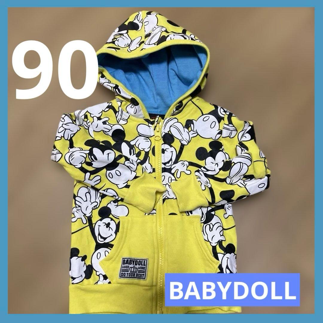 BABYDOLL ミッキーマウス柄 パーカー 90cm