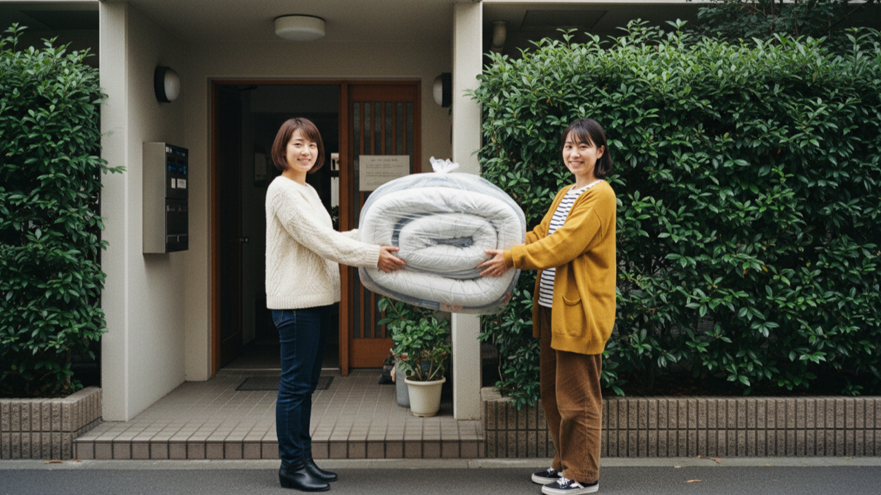 押し入れに積まれた複数枚の布団。家族分をまとめて処分するときは枚数分の手数料がかかる