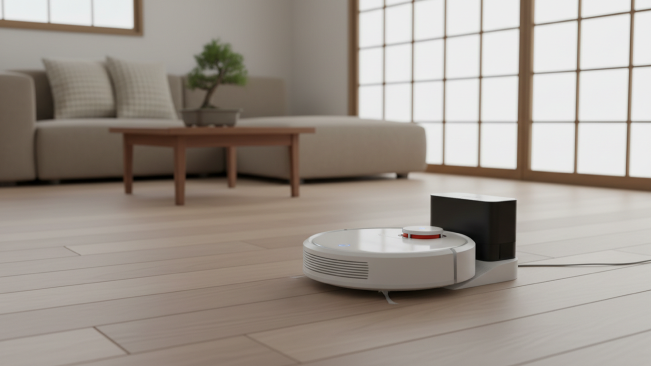 充電台に戻ったロボット掃除機。買ったが部屋に合わず使われないまま手放されることが多い