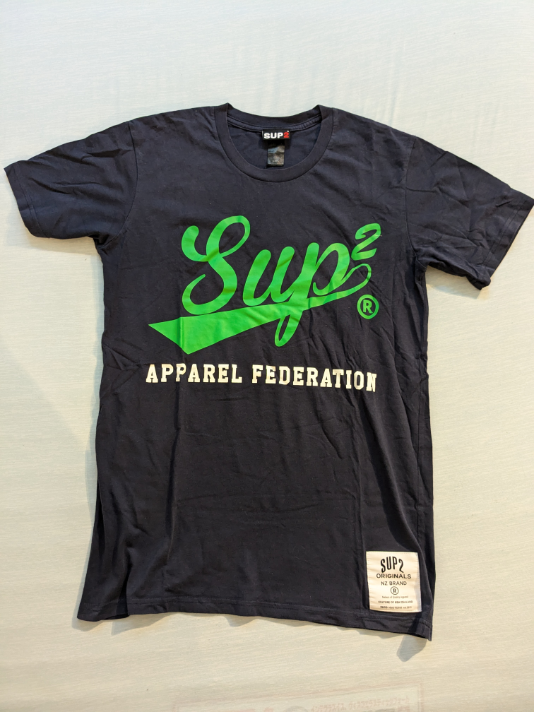 《断捨離 処分特価》SUP2 Tシャツ ネイビー メンズ（Mサイズ）