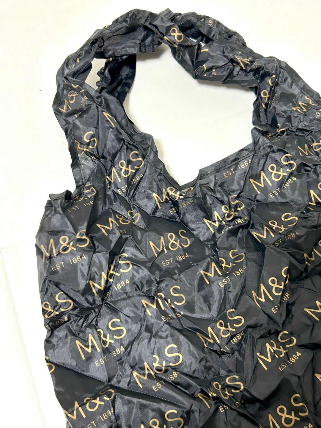 M&S ハート型 エコバック ショッピングバッグ ブラックの写真3枚目