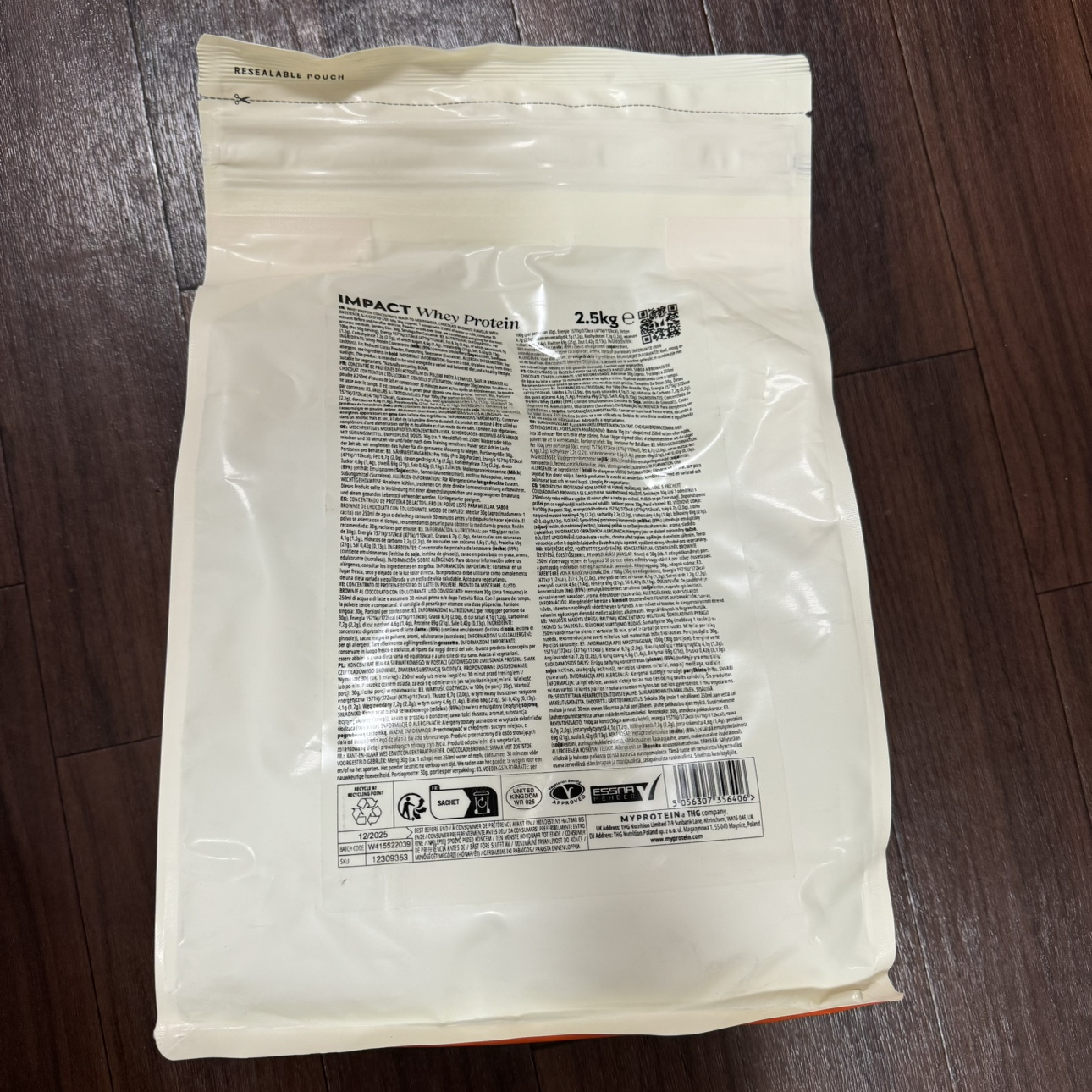 myprotein Impact ホエイ プロテイン - 2.5kg - チョコレートブラウニーの写真3枚目