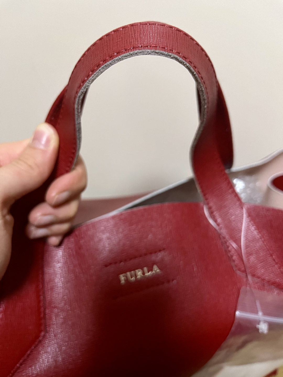 FURLA レディースバッグ　赤の写真7枚目