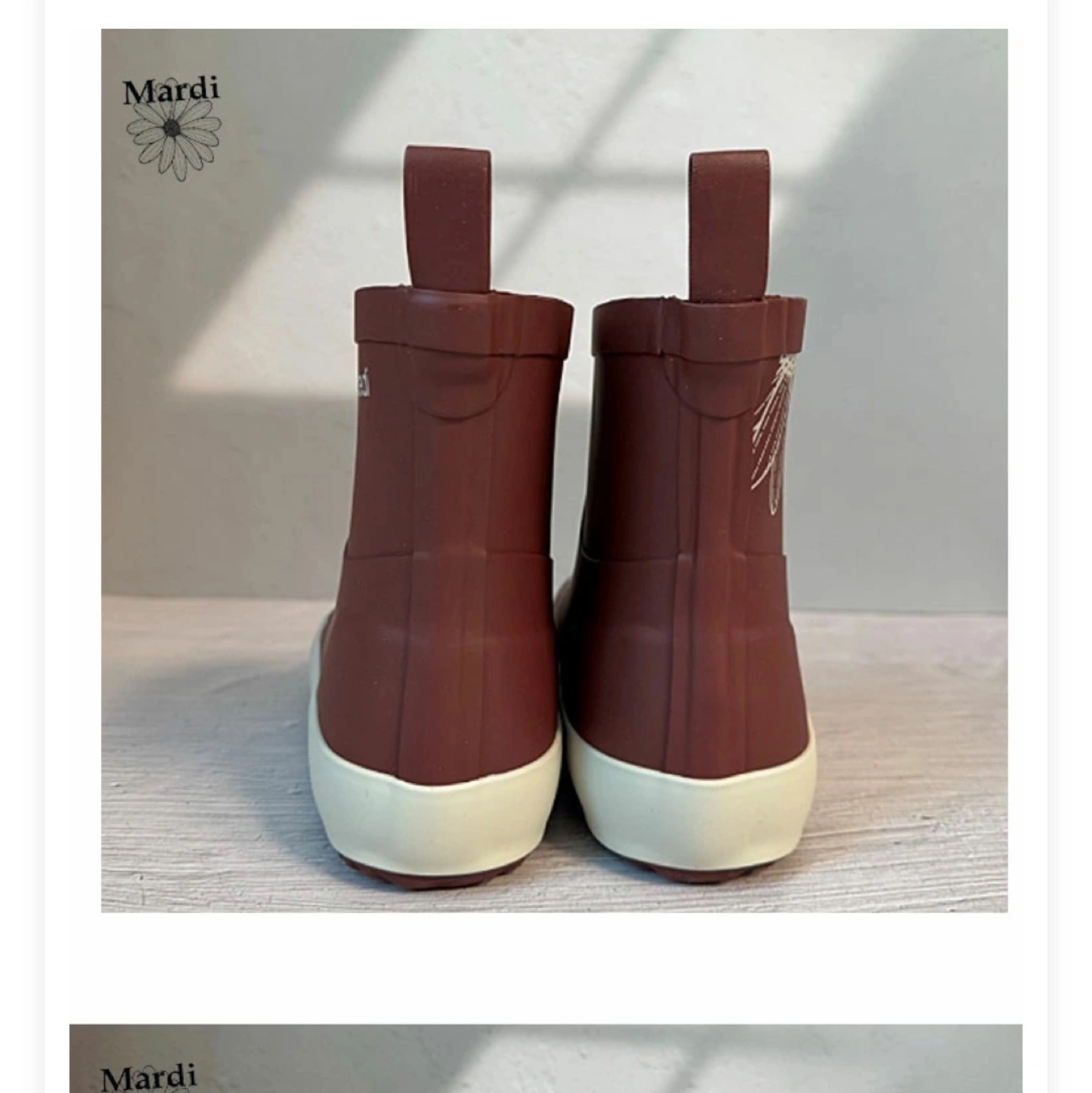【新品未使用品‼️】mardi mercredi レインブーツ 23 ワインレッドの写真3枚目