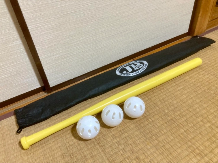 【フルセット】ウィッフルボール専用ロングバット&ボール3個+JB不織布バット袋付き