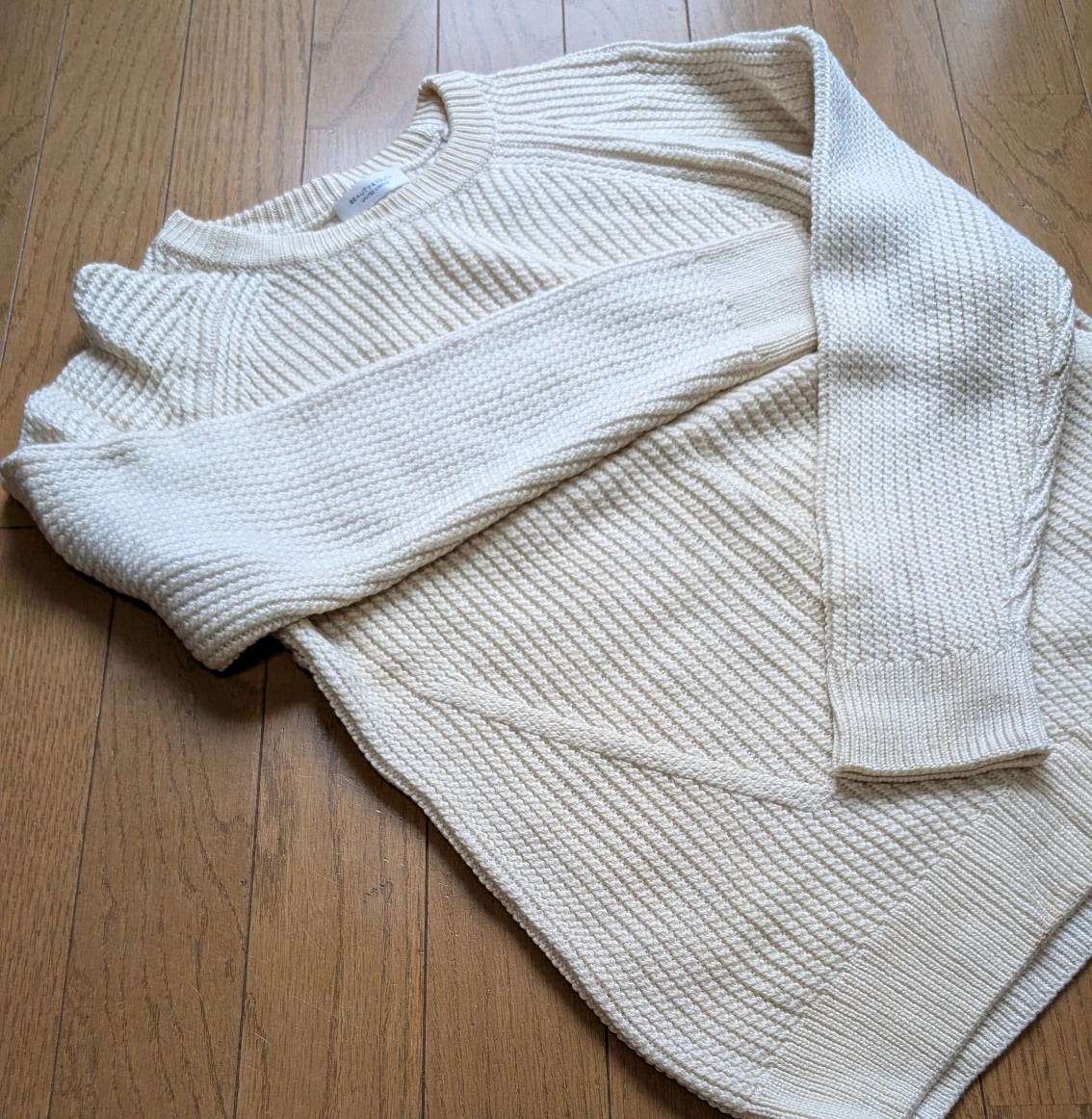 UNITED ARROWS BY ツイスト アゼ クルーネック ニット毛100%の写真4枚目