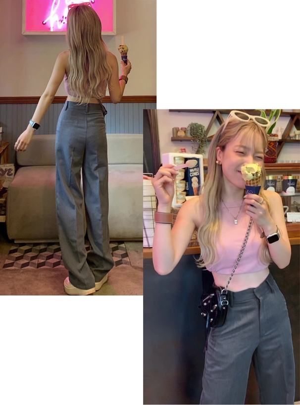 〖タグ付き新品〗GRLセンタープレスストレートパンツ[ai07の写真3枚目