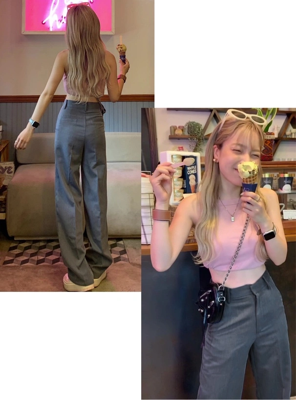 〖タグ付き新品〗GRLセンタープレスストレートパンツ[ai07の写真3枚目