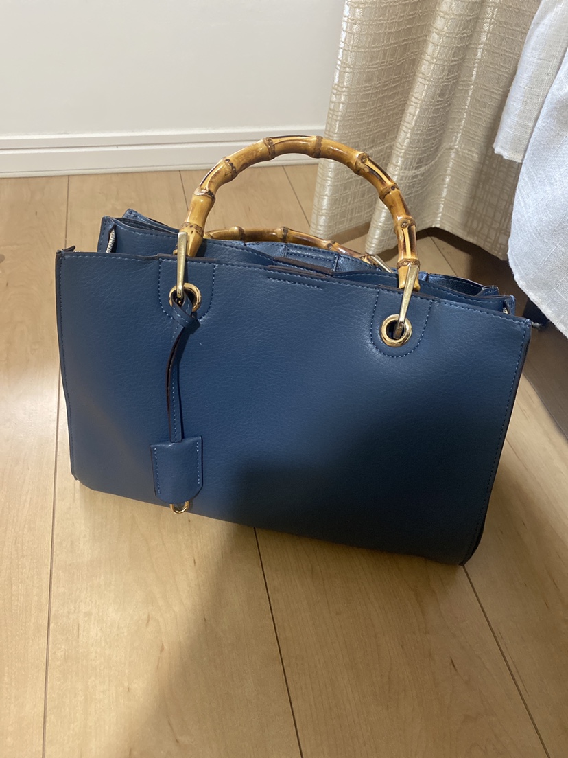 〖美品〗バンブーハンドルA4トートバッグ