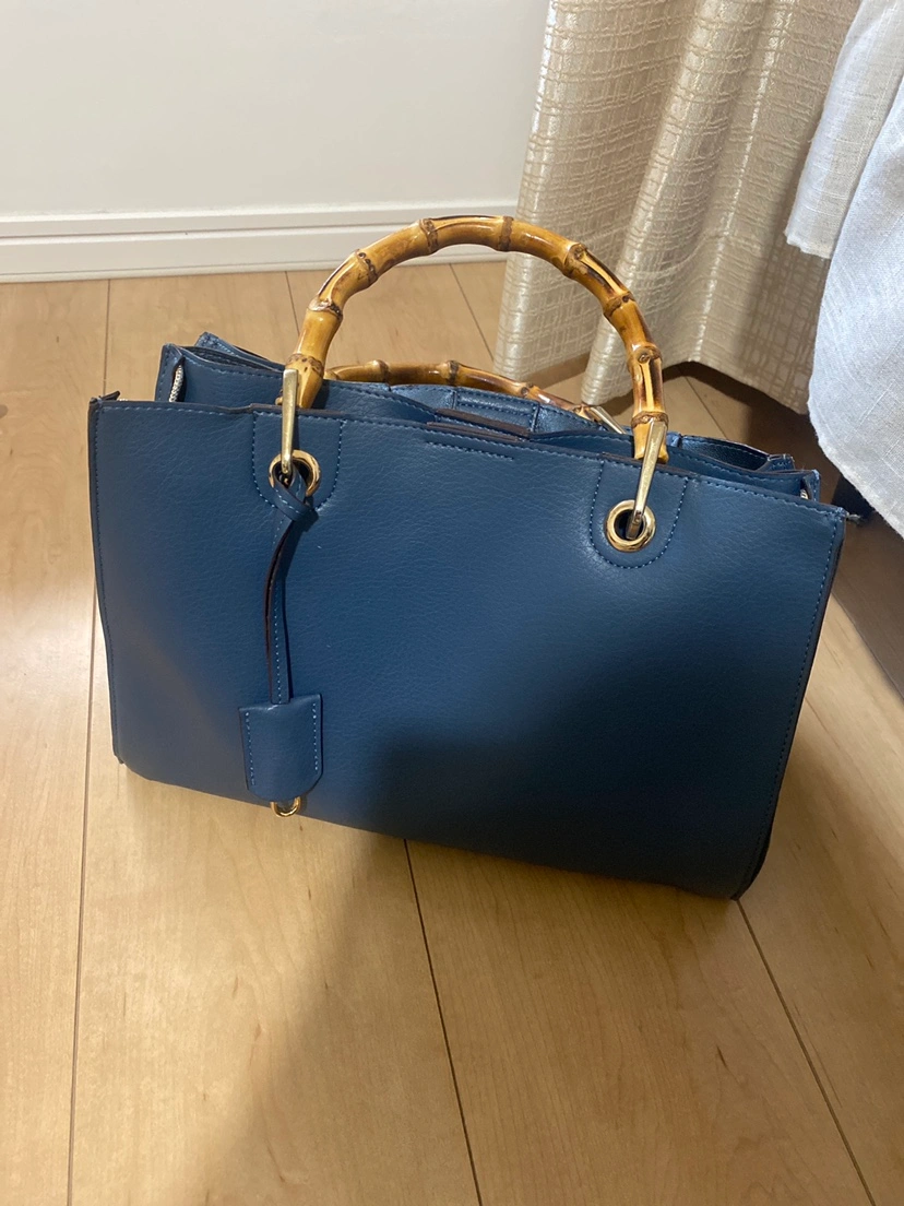 〖美品〗バンブーハンドルA4トートバッグ
