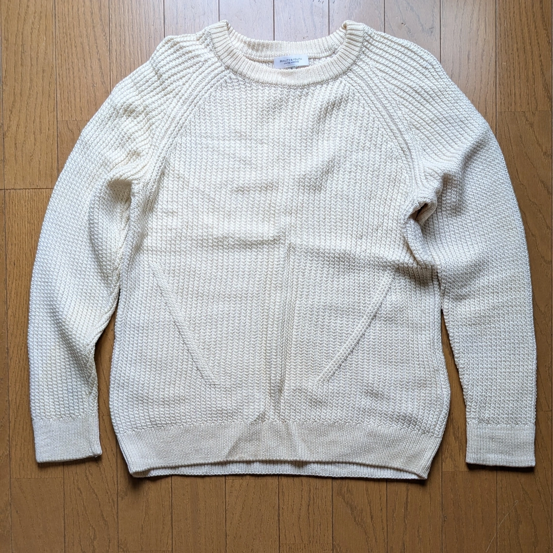 UNITED ARROWS BY ツイスト アゼ クルーネック ニット毛100%の写真3枚目