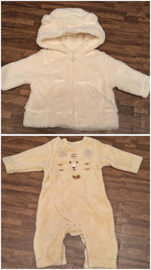 ベビー服2枚セットもふもふ冬服