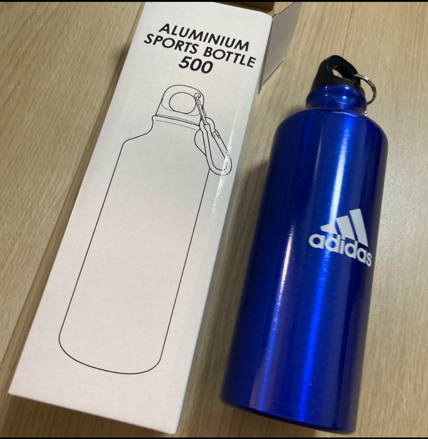 【新品未使用】adidas アルミニウムスポーツボトル500 青