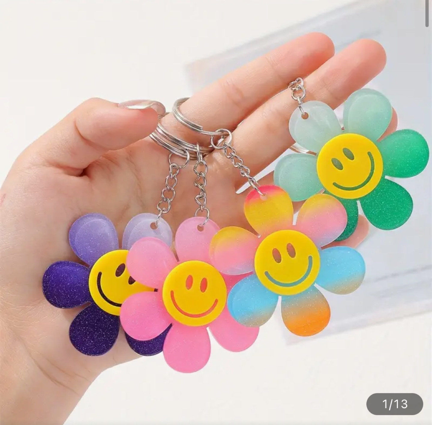 【新品】ニコちゃん　カラフル　キーホルダー
