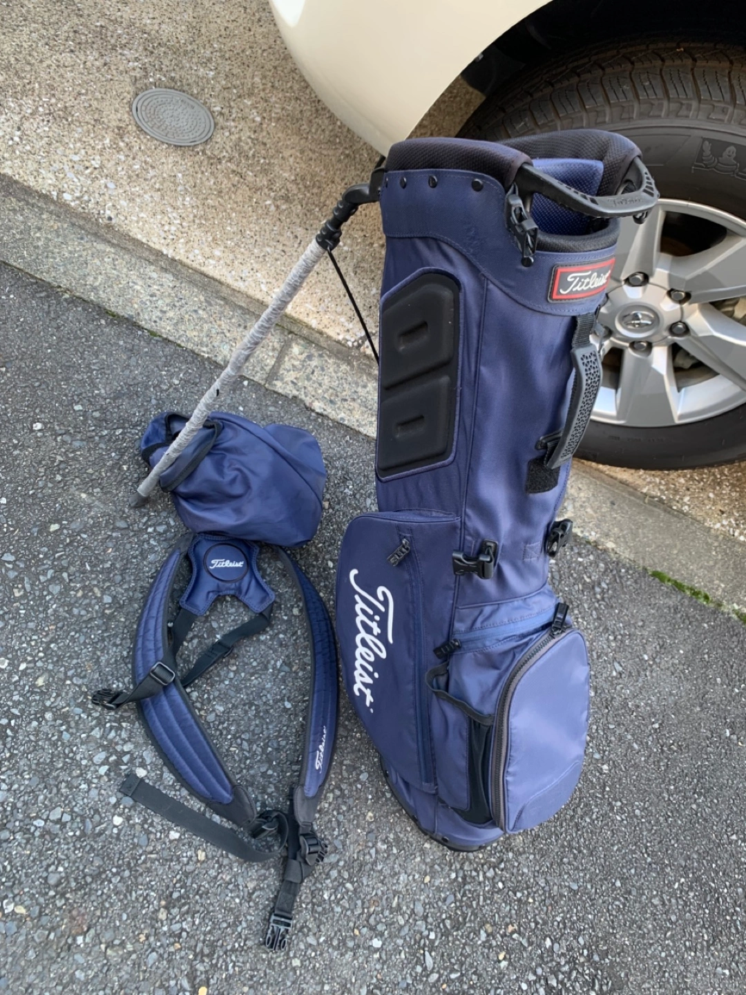 中古 TITLEIST 軽量キャディバック(ネイビー) TB21SX4の写真5枚目