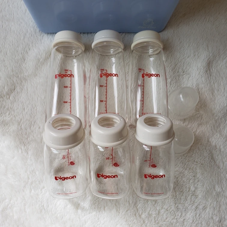 Pigeon 哺乳瓶セット ケース付き 120ml×3 200ml×3 ガラス製の写真2枚目