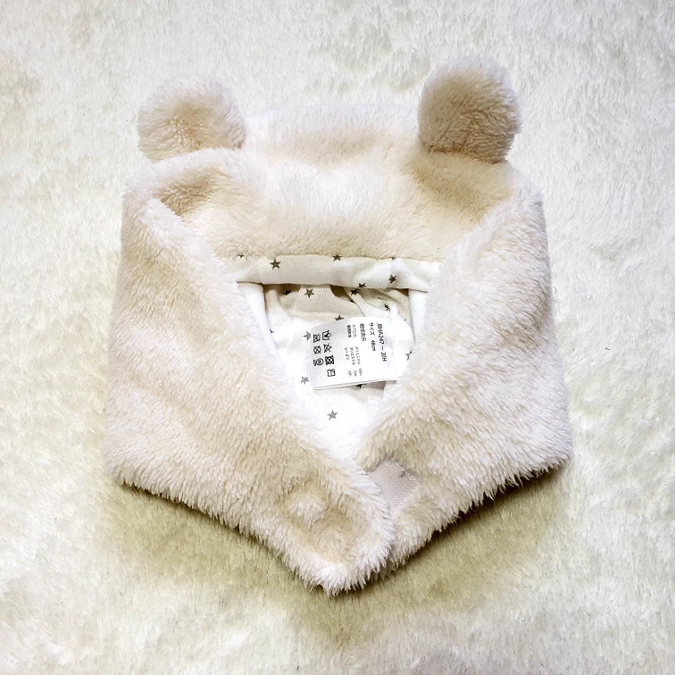 ニット帽 3点セット 46~48cm ストライプ柄 耳付 GAPアカチャンホンポの写真4枚目