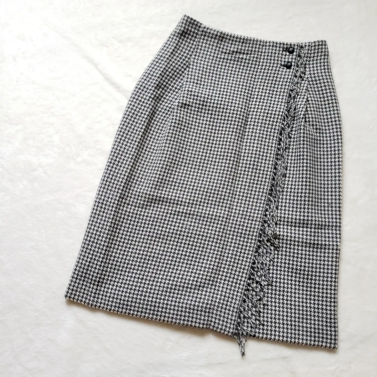 UNIQLO ユニクロ×イネス ラップフリンジスカート 千鳥柄 Lサイズ