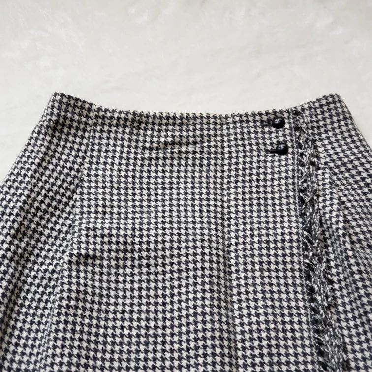 UNIQLO ユニクロ×イネス ラップフリンジスカート 千鳥柄 Lサイズの写真2枚目