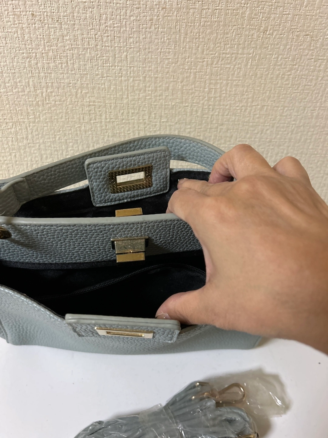 2way ハンドバッグ グレーの写真2枚目