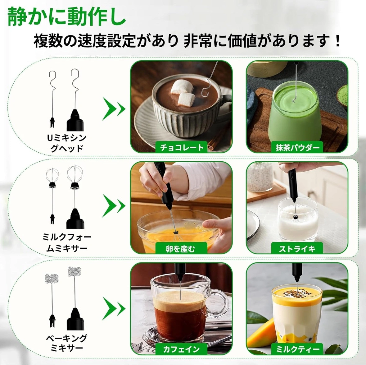 【新品】ミルクフォーマー 電動 泡立て器 ミニの写真3枚目