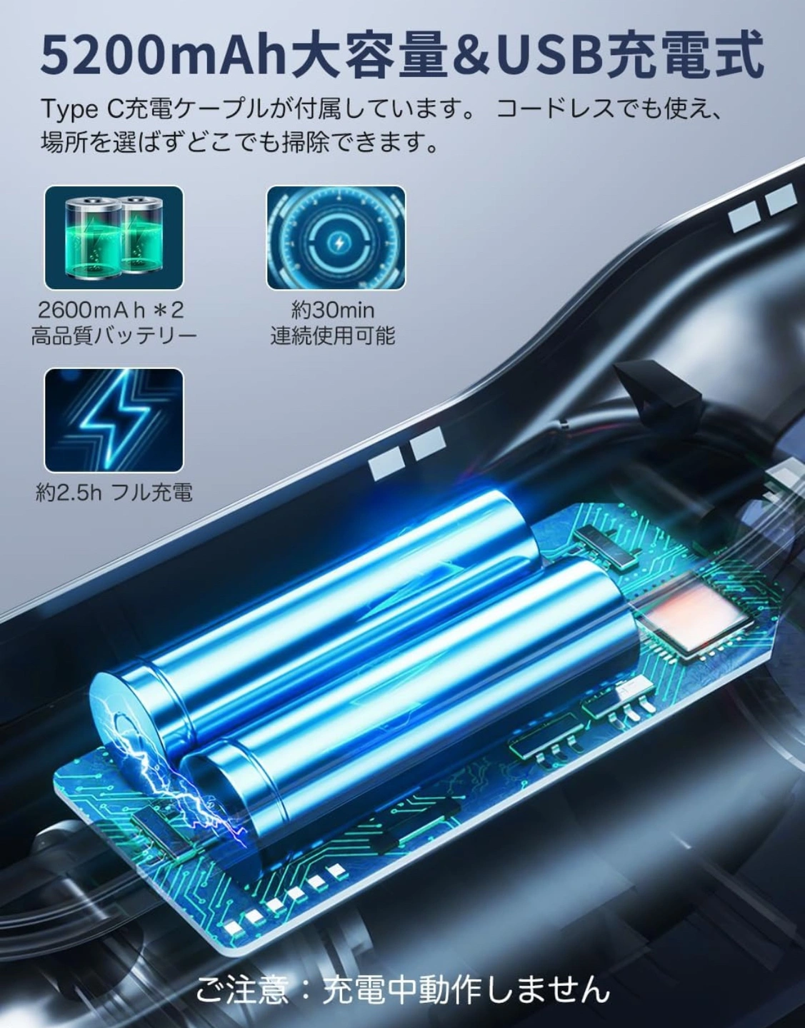 【新品】ハンディ掃除機 車用掃除機 コードレス 小型クリーナー③の写真6枚目