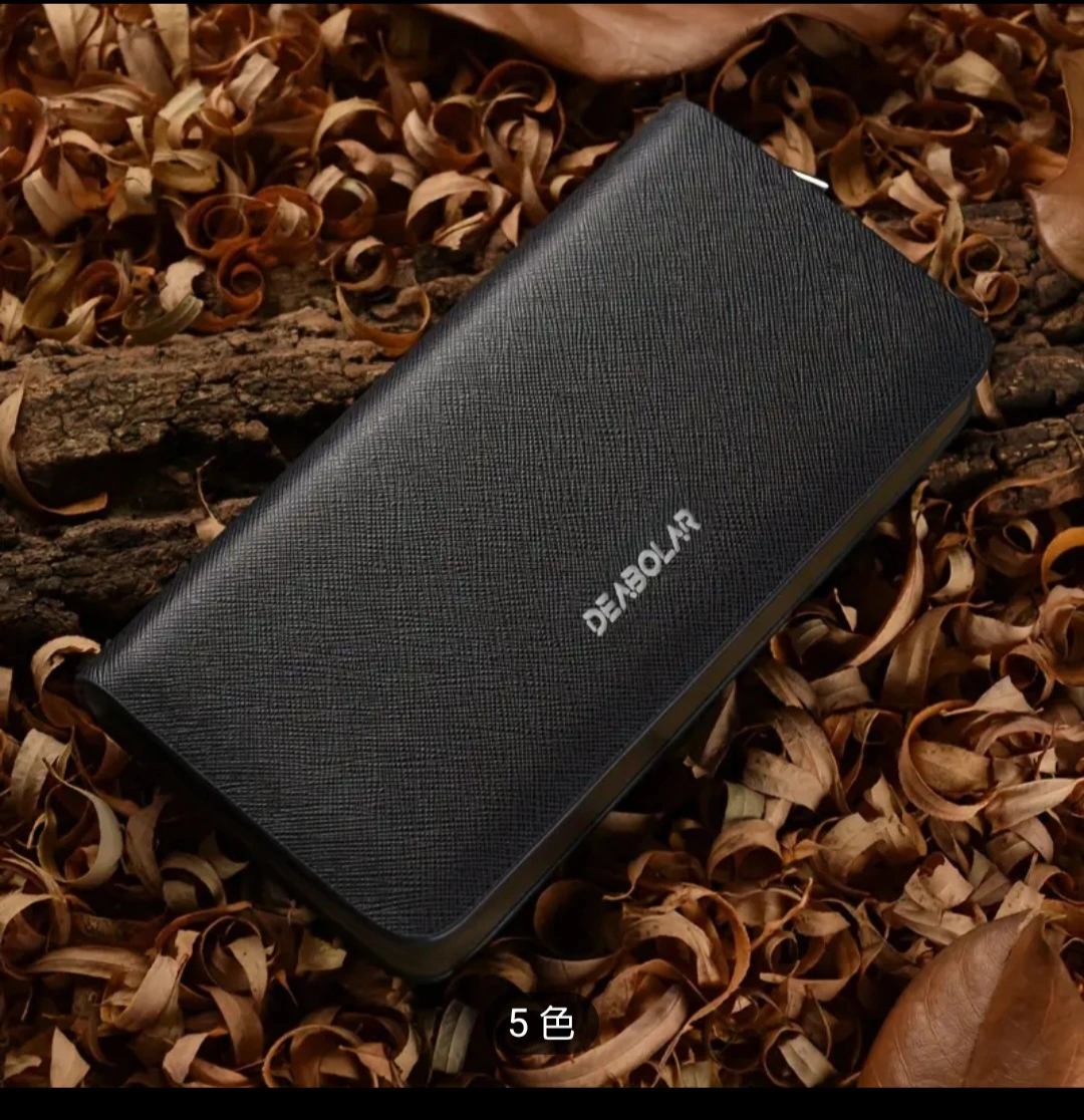 新品DEABOLARファッションジッパークラッチバッグPUレザー長財布/ブラック